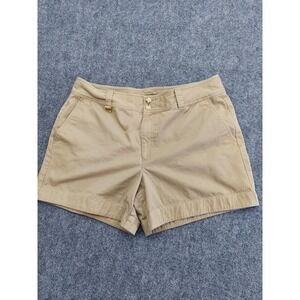 Lauren Ralph Lauren Shorts Womens 16 Khaki Beige Casual Cotton Pockets D-Ring